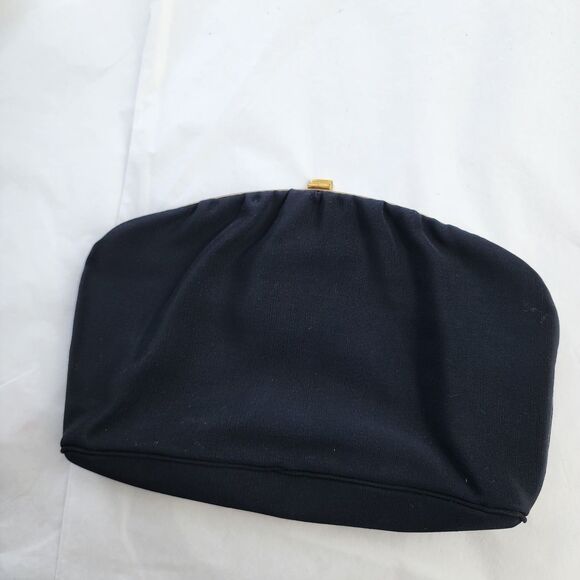 Vintage navy Satin Bag Clutch By Coblentz Original rockabilly - Picture 11 of 11
